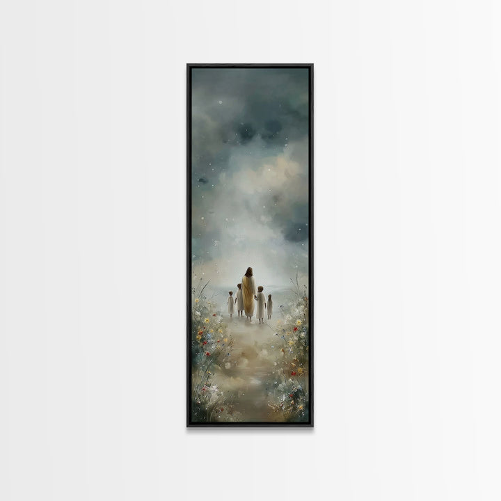 Heavenly Path – Framed Canvas Print – Christian Wall Art – Christian Art Canvas – Jesus Painting – Skinny Art – Christian Christmas Art
