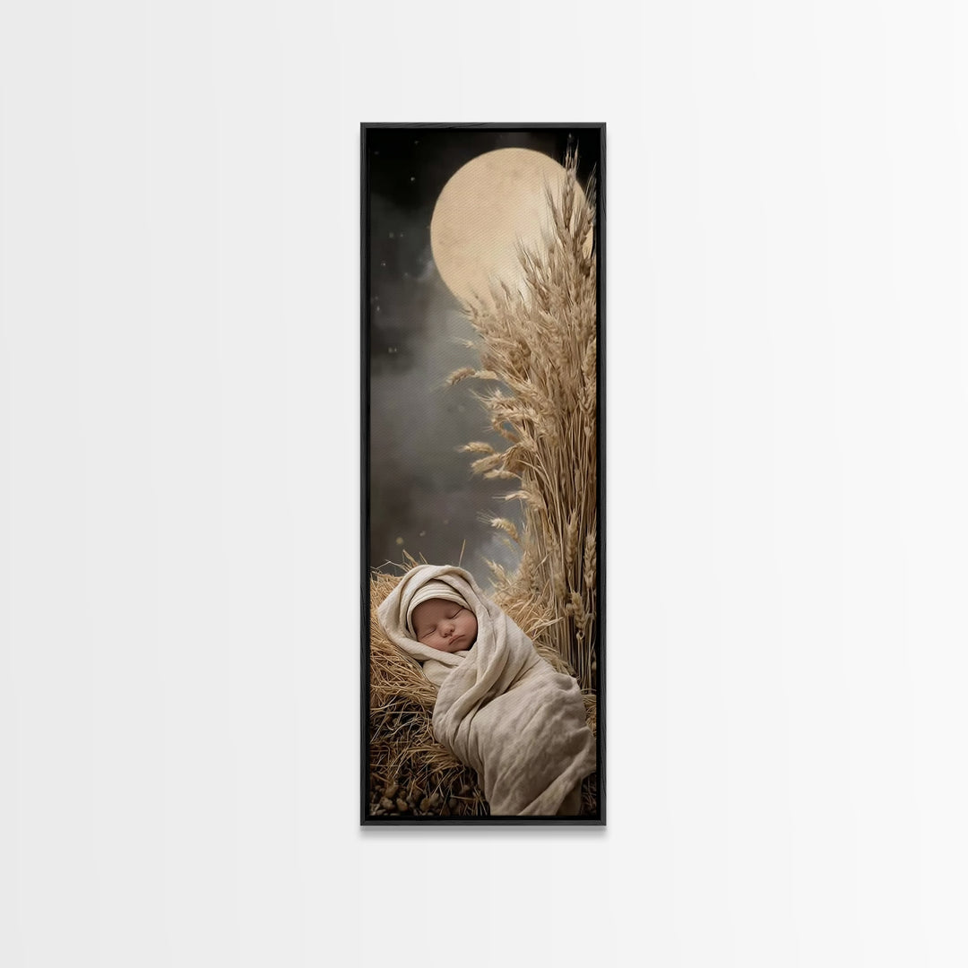 Radiant Holy Child, Framed Canvas Print, Christian Wall Art, Christian Art Canvas, Jesus Painting, Tall Narrow Wall Art