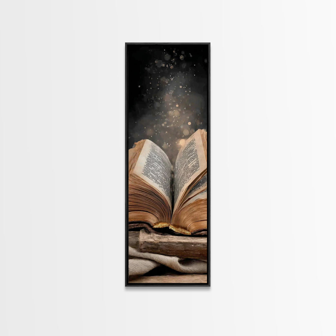 Bible Of Light – Framed Canvas Print – Tall Narrow Wall Art – Christian Art – Christian Art Canvas – Christian Wall Art – Christian Art Pri