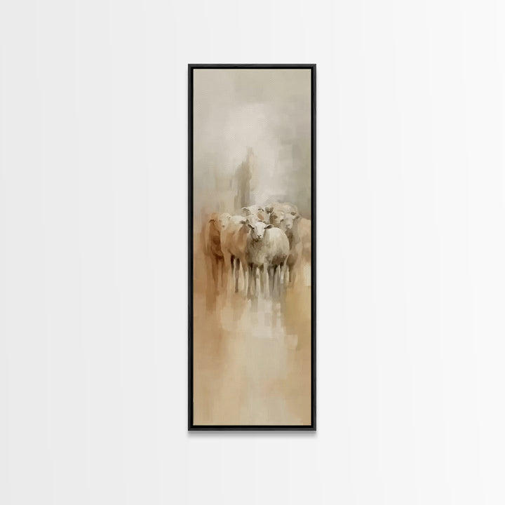 Holy Quiet Field | Framed Canvas Print | Christian Art Canvas | Tall Narrow Wall Art | Jesus Painting | Christian Christmas Art | Christian