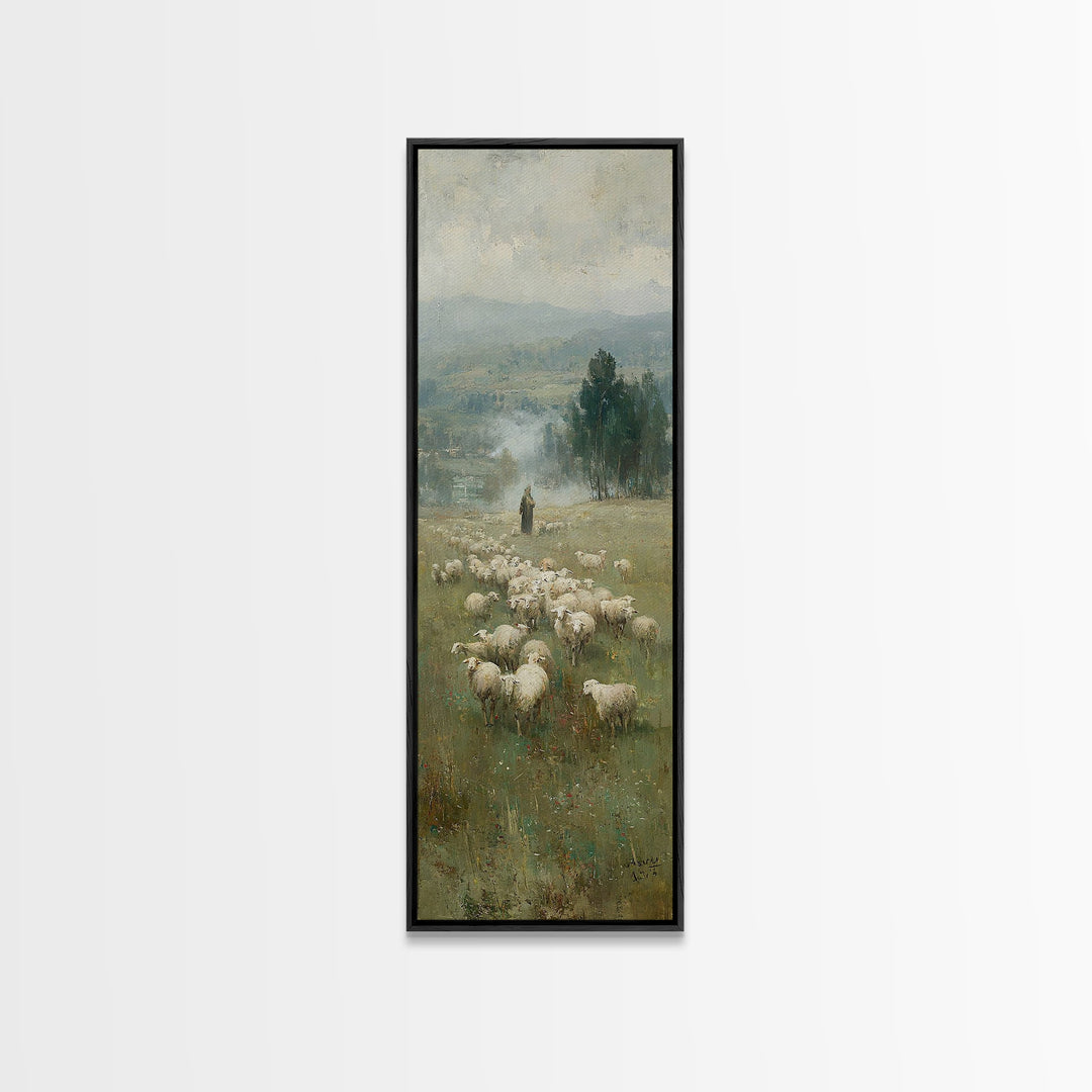 Blessed Quiet Hills – Framed Canvas Print – Christian Wall Art – Christian Art Canvas – Skinny Art – Jesus Christmas Art – Christian Decor