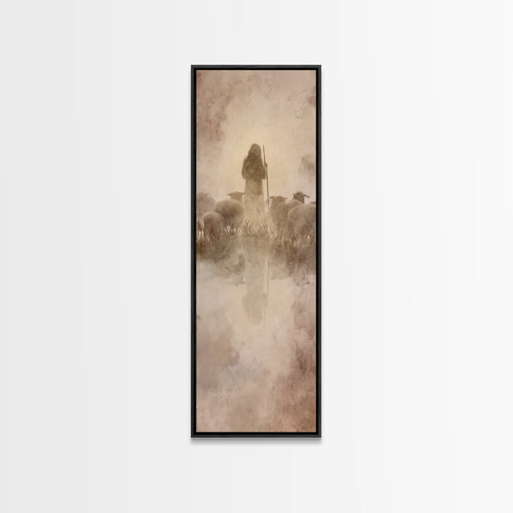 Valley Of Peace – Framed Canvas Print – Christian Wall Art – Christian Art Canvas – Jesus Painting – Narrow Art – Christian Christmas Art