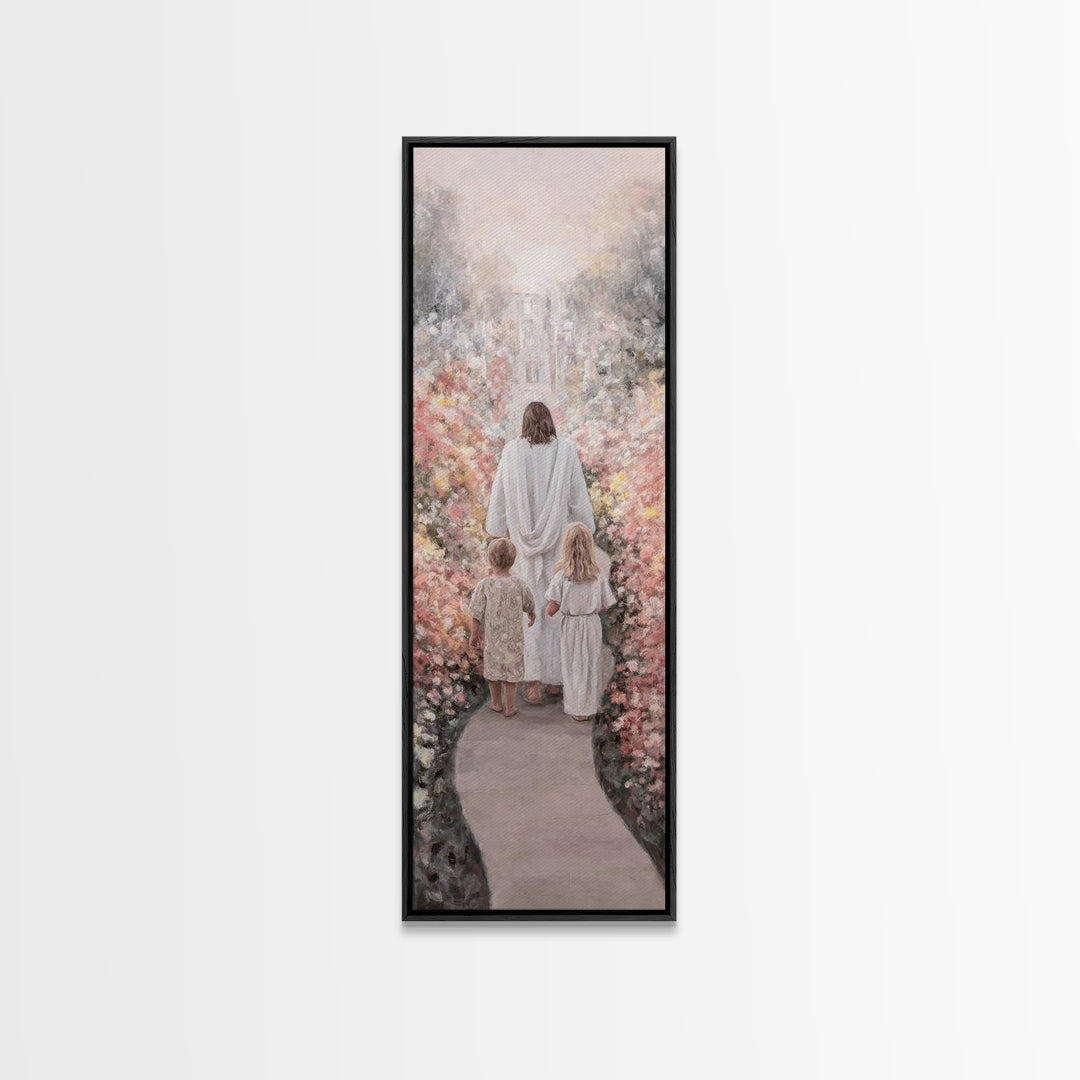 Children Of Light – Framed Canvas Print – Christian Wall Art – Christian Art Canvas – Jesus Painting – Skinny Art – Christian Christmas Art