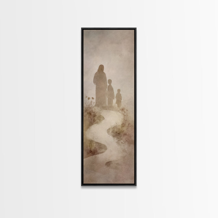 The Gentle Path - Framed Canvas Print - Christian Wall Art - Jesus Painting - Narrow Art - Christian Art Canvas - Christmas Art