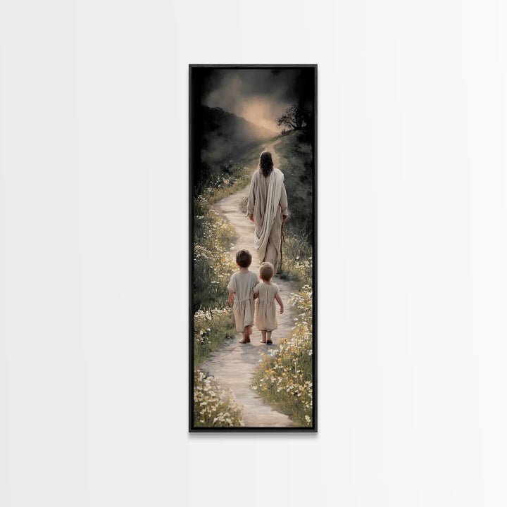 Light Of Guidance | Framed Canvas Print | Christian Art Canvas | Tall Narrow Wall Art | Jesus Painting | Christian Wall Art | Christmas Art
