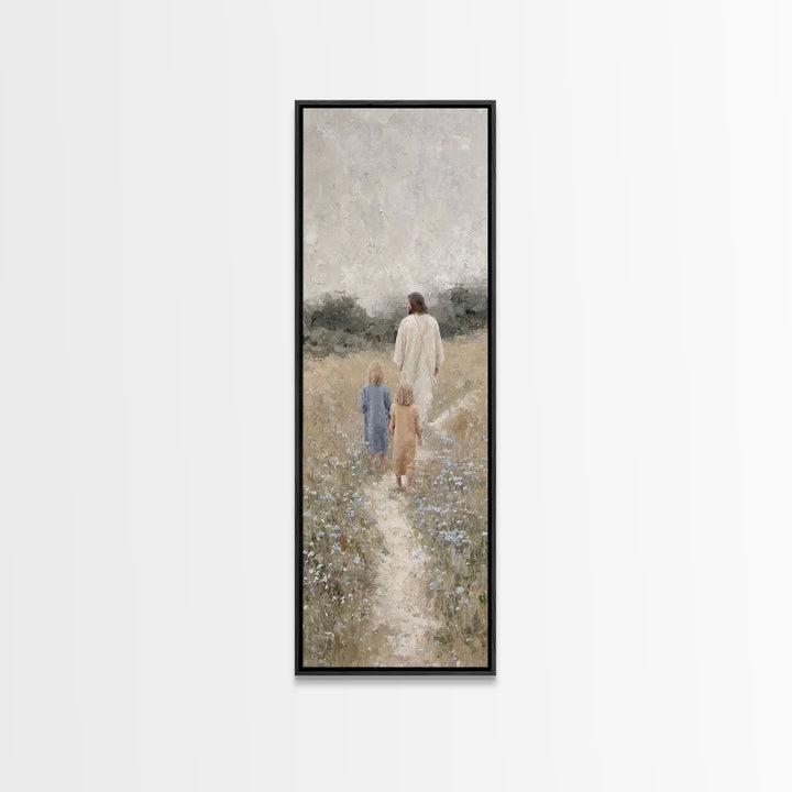 Garden Of Hope – Framed Canvas Print – Christian Wall Art – Tall Skinny Art Print – Jesus Painting – Christian Art Canvas – Christmas Art
