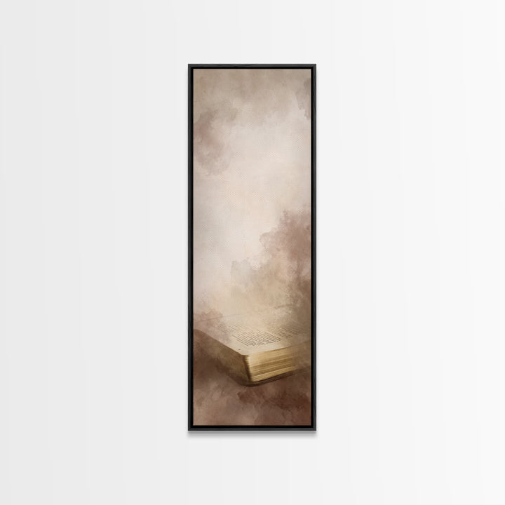 Pages Of Mercy – Framed Canvas Print – Christian Art Canvas – Christian Wall Art – Skinny Art – Christian Art – Christian Christmas – Chris