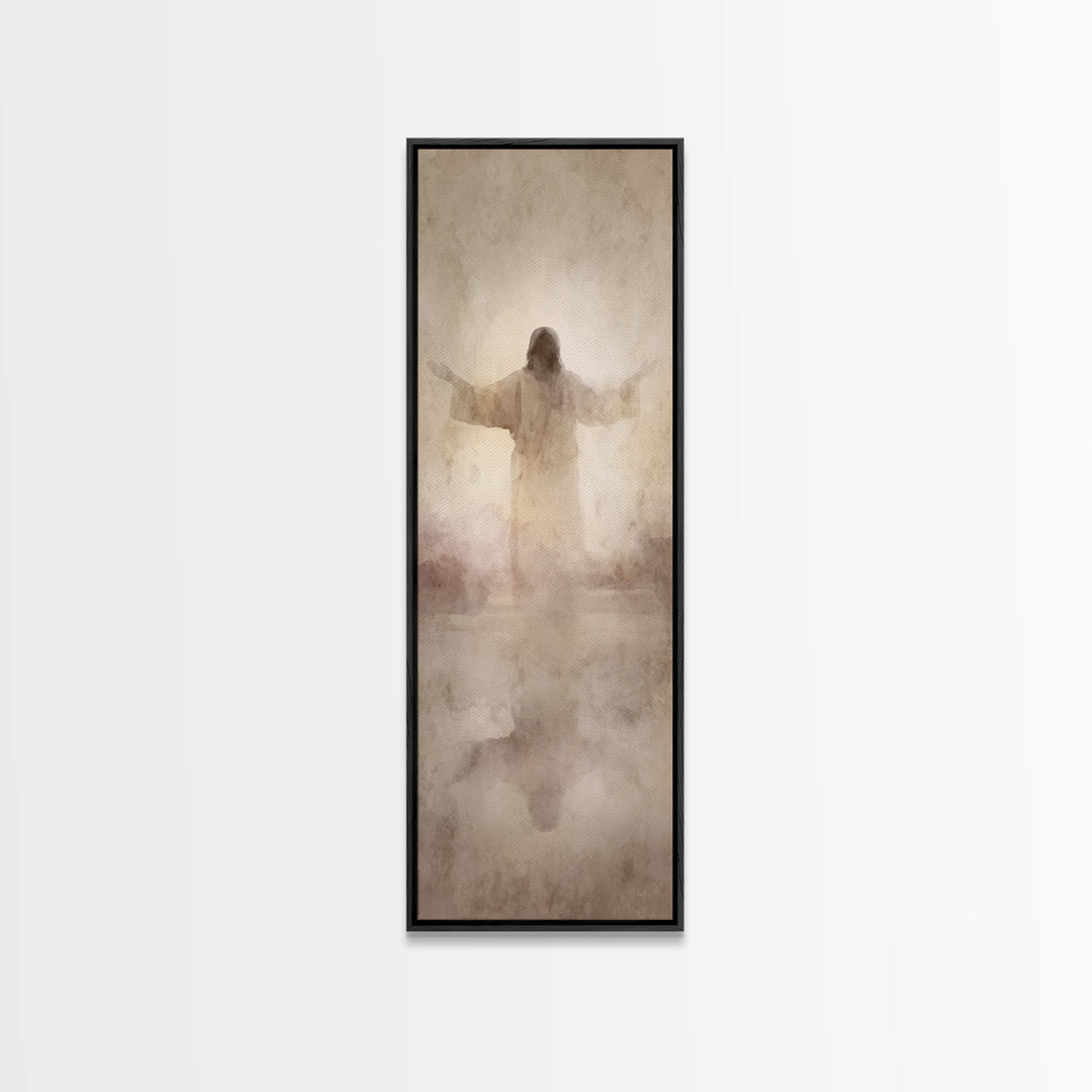 Radiant Dawn Calm | Framed Canvas Print | Narrow Art | Christian Art Canvas | Jesus Painting | Christian Christmas Art | Modern Christian A