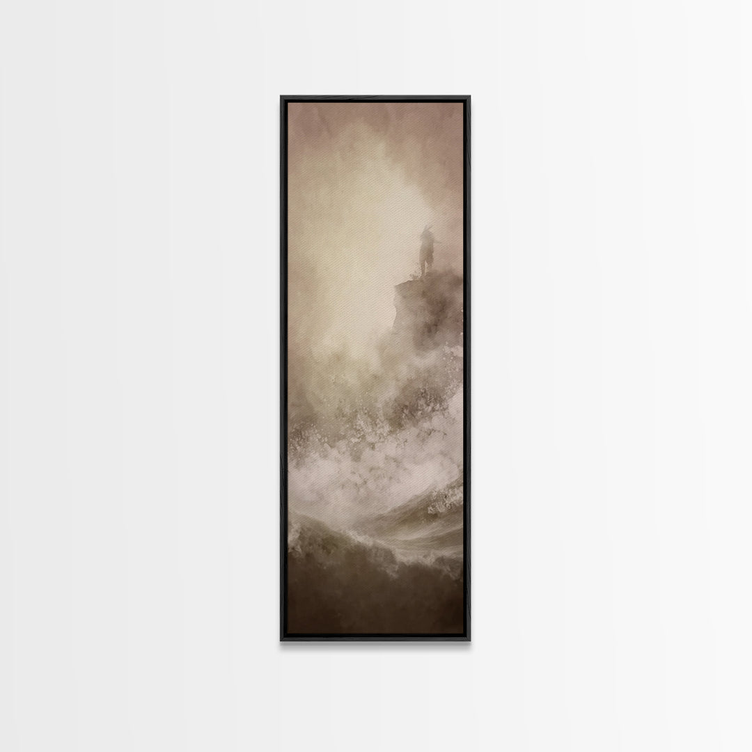 Cloudborne Serenity, Framed Canvas Print, Narrow Art, Christian Art Canvas, Christian Painting, Jesus Art Print, Christian Christmas Art