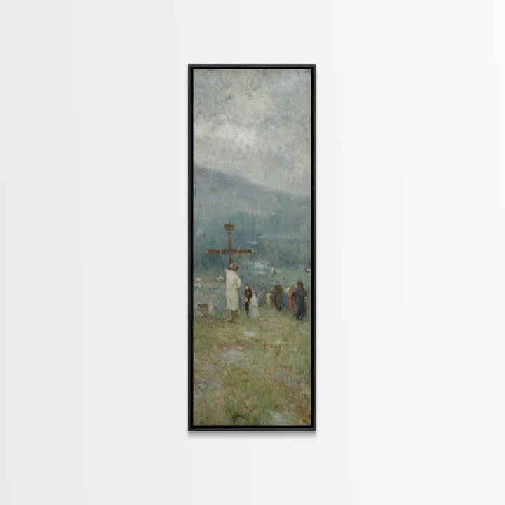 Pilgrim Of Grace | Framed Canvas Print | Christian Wall Art | Jesus Painting Canvas | Skinny Art | Christian Christmas Art | Christian Deco