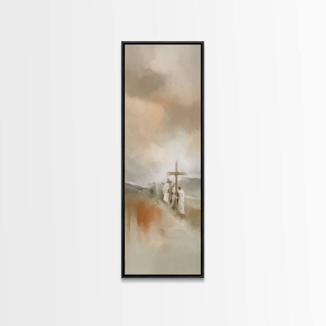 Silent Compassion | Framed Canvas Print | Christian Art Canvas | Jesus Painting | Tall Narrow Wall Art | Christian Gift Ideas | Christian A