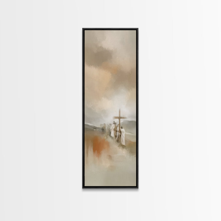 Silent Compassion | Framed Canvas Print | Christian Art Canvas | Jesus Painting | Tall Narrow Wall Art | Christian Gift Ideas | Christian A