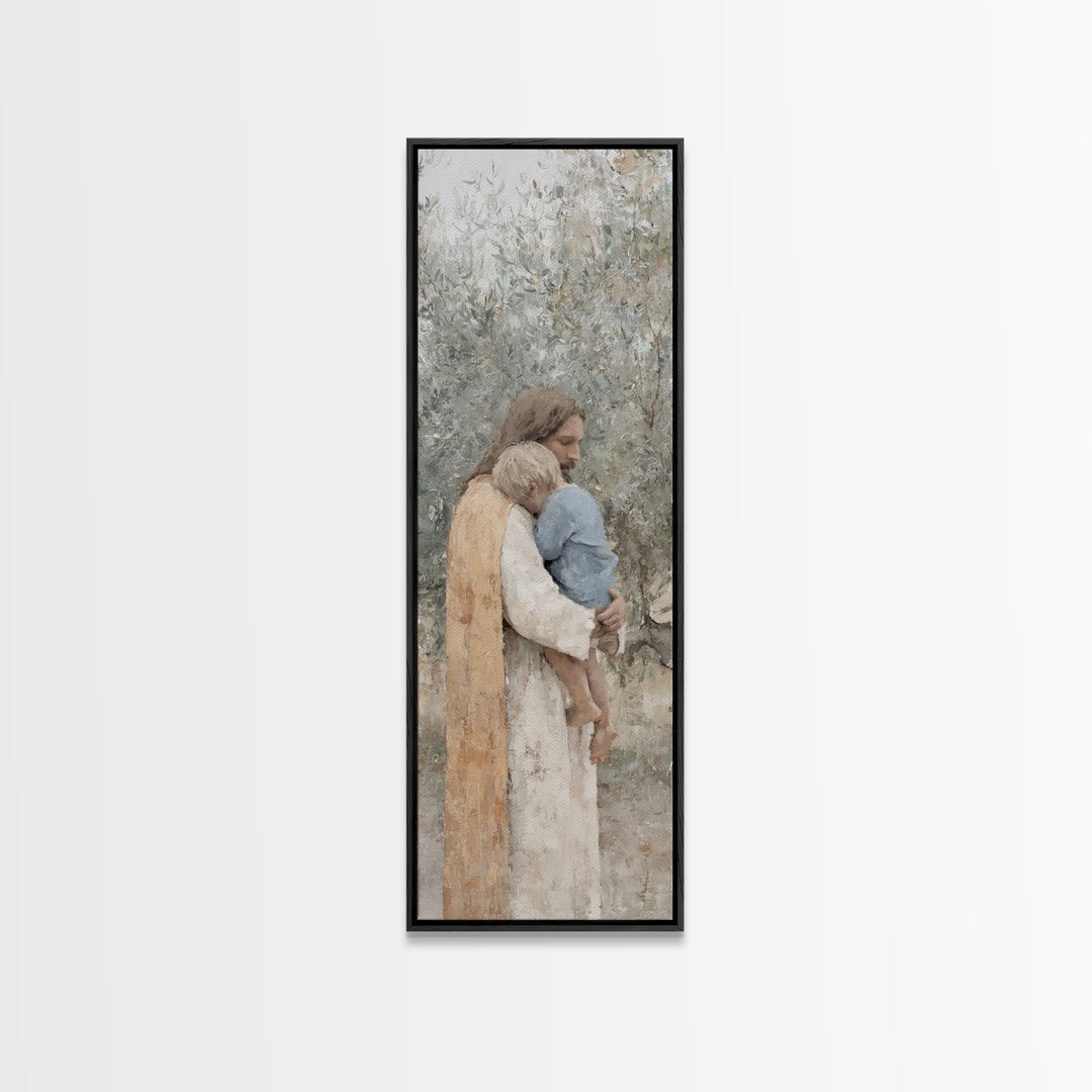 Heavenward Path – Framed Canvas Print – Christian Art Canvas – Jesus Painting – Tall Narrow Wall Art – Christian Decor – Christmas Canvas W