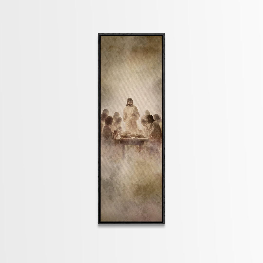 Lantern Of Faith | Framed Canvas Print | Christian Art Canvas | Christian Wall Art | Jesus Painting | Christian Art Print | Skinny Art | Ch