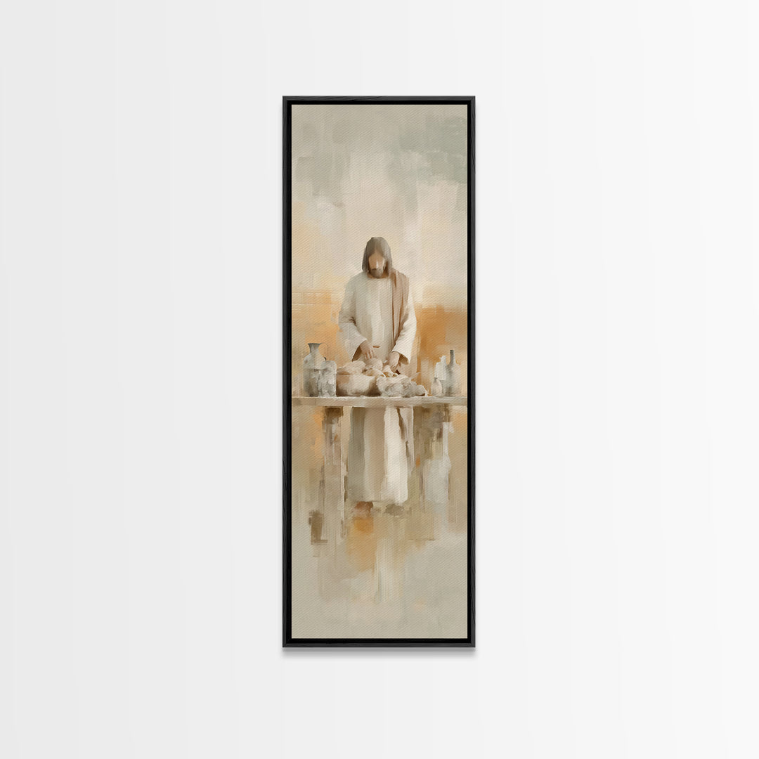 Gathering Of Light | Framed Canvas Print | Christian Wall Art | Christian Art Canvas | Jesus Painting | Tall Skinny Art Print | Christian C