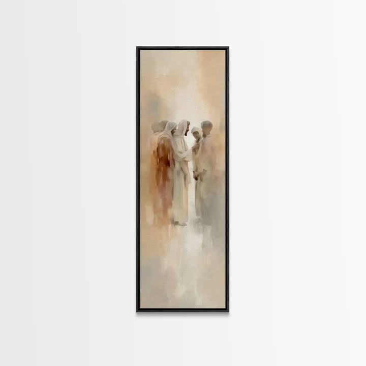 Desert Grace Gathering – Framed Canvas Print – Christian Wall Art – Jesus Painting – Christian Art Canvas – Unique Christian Art – Christia