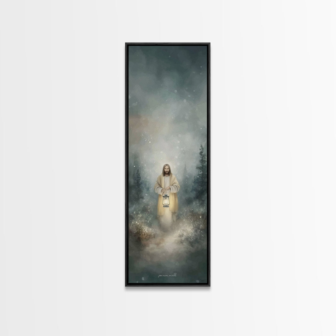Light Of Mercy – Framed Canvas Print – Christian Art Canvas – Jesus Painting – Christian Wall Art – Skinny Art – Christian Christmas Art