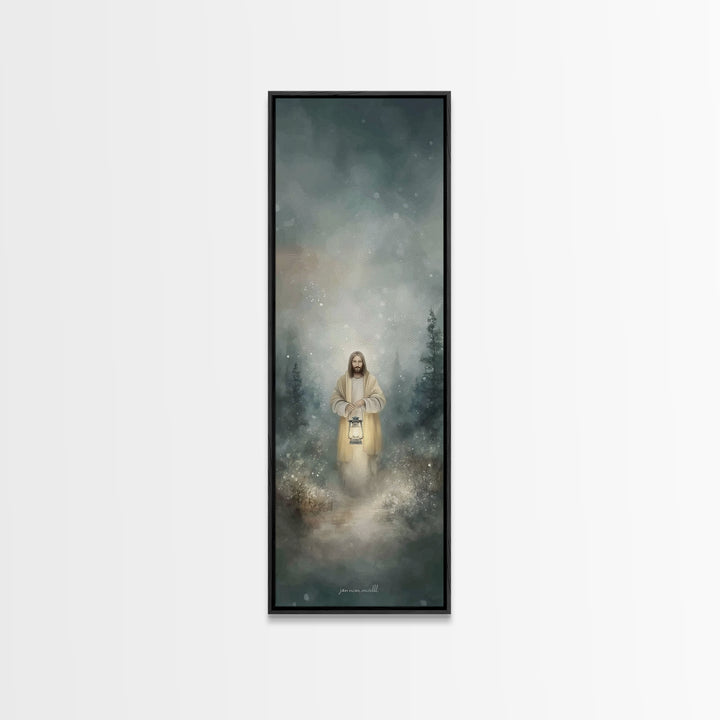 Light Of Mercy – Framed Canvas Print – Christian Art Canvas – Jesus Painting – Christian Wall Art – Skinny Art – Christian Christmas Art