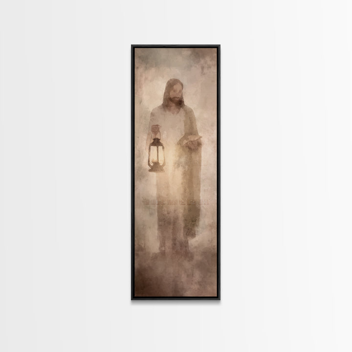 Path Of Grace – Framed Canvas Print – Jesus Painting – Christian Art – Christian Wall Art – Narrow Art – Christmas Art
