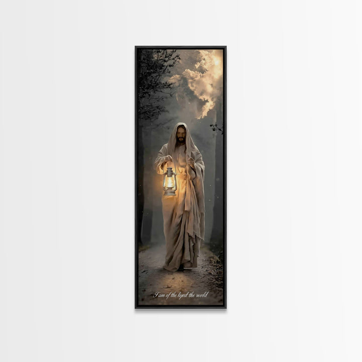 Radiant Redeemer – Framed Canvas Print – Christian Wall Art – Christian Art Canvas – Jesus Christmas Art – Tall Skinny Art Print – Christia