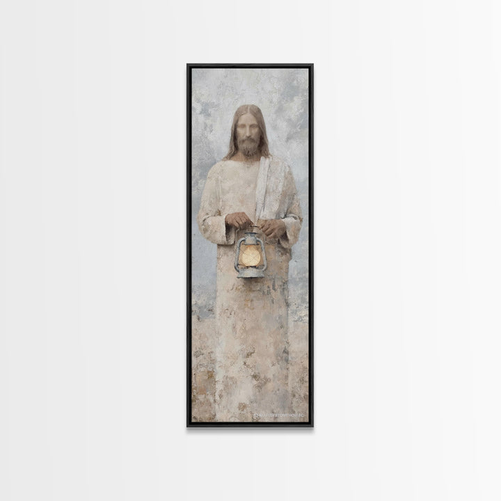 Holy Stillness – Framed Canvas Print – Christian Wall Art – Christian Art Canvas – Jesus Painting – Tall Narrow Wall Art – Christian Christ