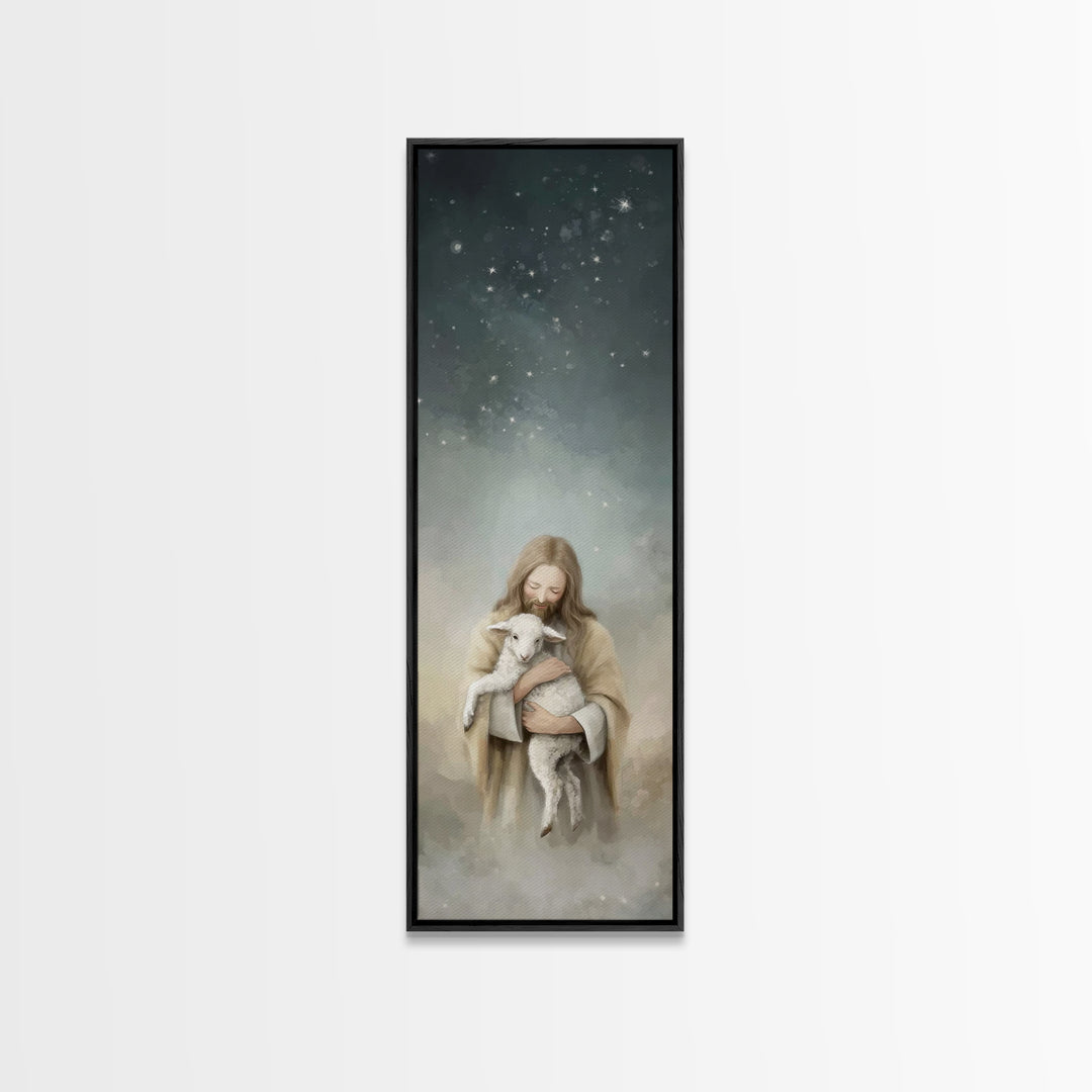 Stars Of Mercy – Framed Canvas Print – Christian Art Canvas – Jesus Painting – Skinny Art – Modern Christian Art