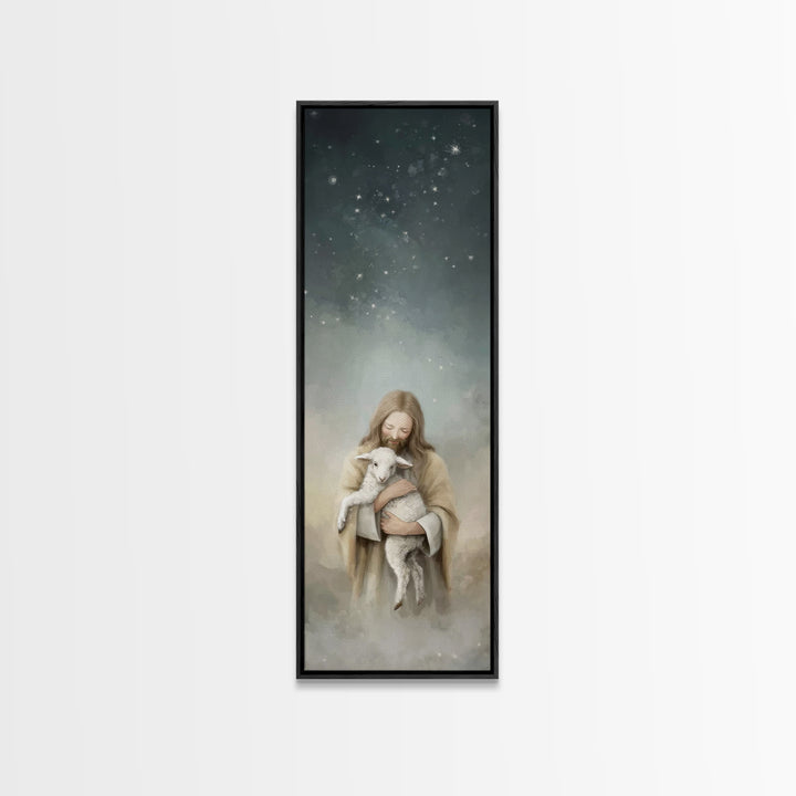 Stars Of Mercy – Framed Canvas Print – Christian Art Canvas – Jesus Painting – Skinny Art – Modern Christian Art
