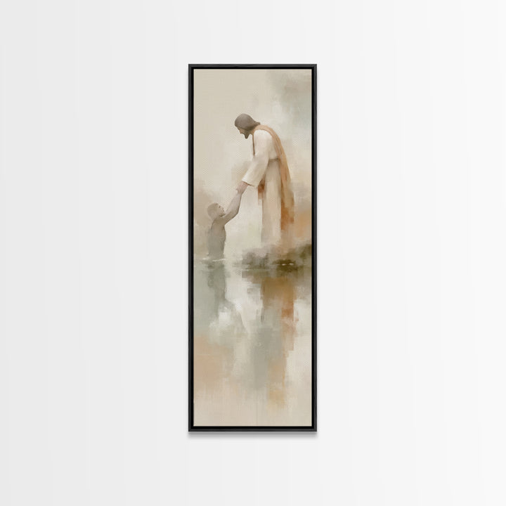 River Of Hope – Framed Canvas Print – Christian Wall Art – Christian Art Canvas – Tall Skinny Art Print – Jesus Painting
