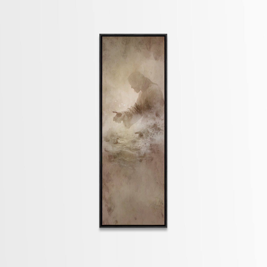 Guiding Grace Path – Framed Canvas Print – Christian Wall Art – Modern Christian Art – Tall Narrow Wall Art – Jesus Painting