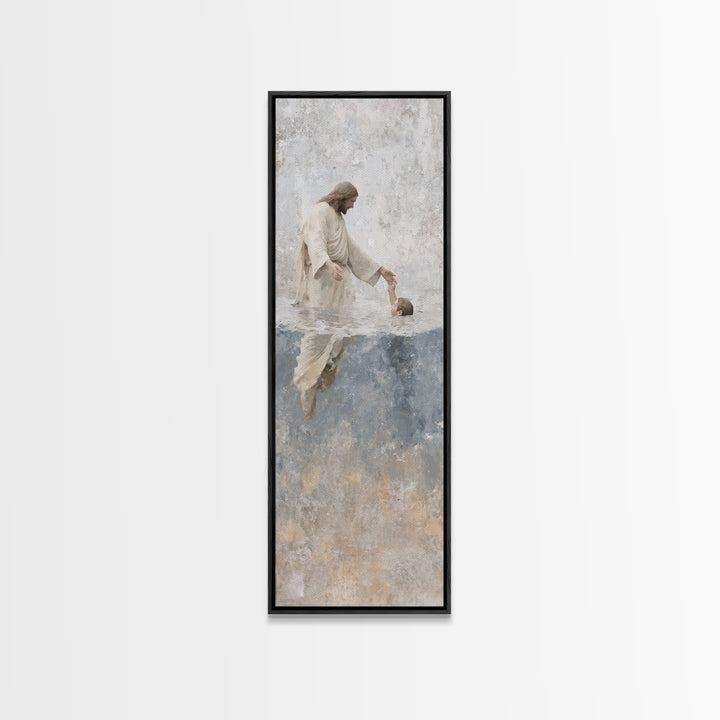 Stillness Of Faith – Framed Canvas Print – Christian Art Canvas – Christian Wall Art – Skinny Art – Jesus Painting