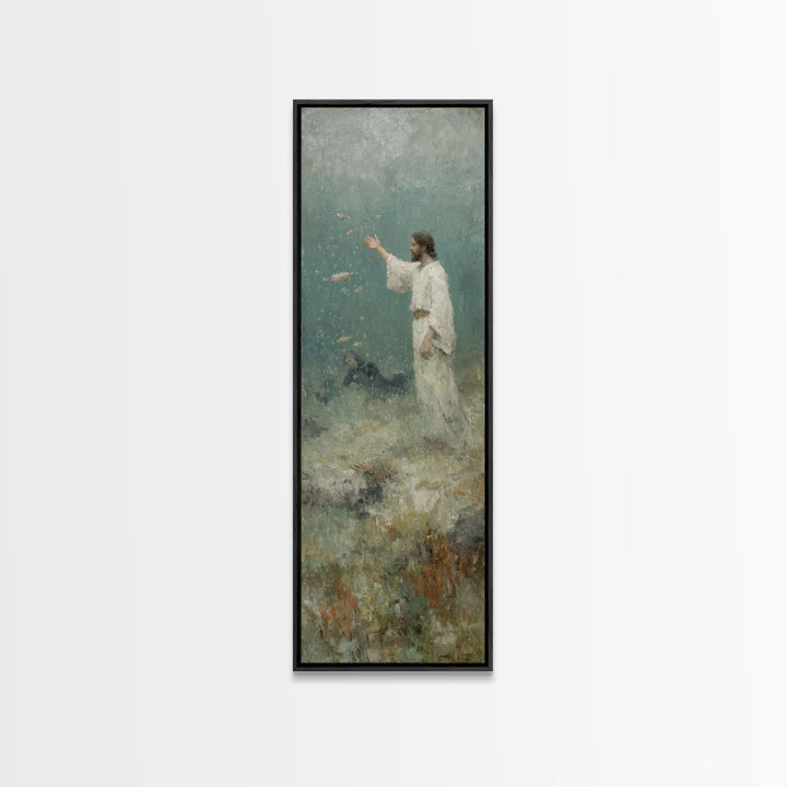 Rising In Grace – Framed Canvas Print – Christian Art Canvas – Christian Wall Art – Skinny Art – Jesus Painting