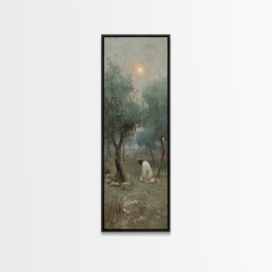 Dawn Of Salvation – Framed Canvas Print – Jesus Painting – Christian Wall Art – Tall Narrow Wall Art – Christian Art Canvas