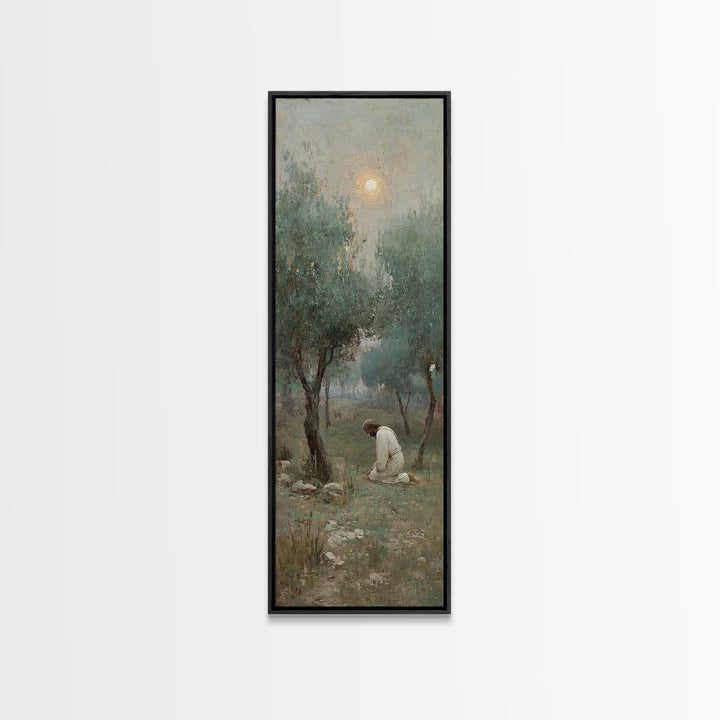 Dawn Of Salvation – Framed Canvas Print – Jesus Painting – Christian Wall Art – Tall Narrow Wall Art – Christian Art Canvas