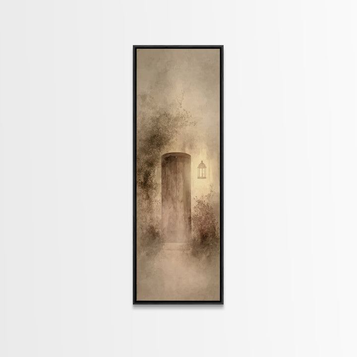 Sacred Doorway Light – Framed Canvas Print – Christian Wall Art – Narrow Art – Christian Art Canvas – Jesus Painting