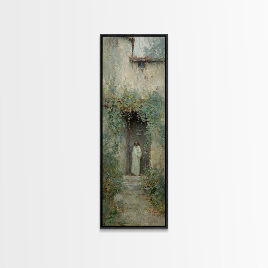 Doorway Of Grace – Framed Canvas Print – Tall Narrow Wall Art – Christian Wall Art – Jesus Painting – Christmas Art