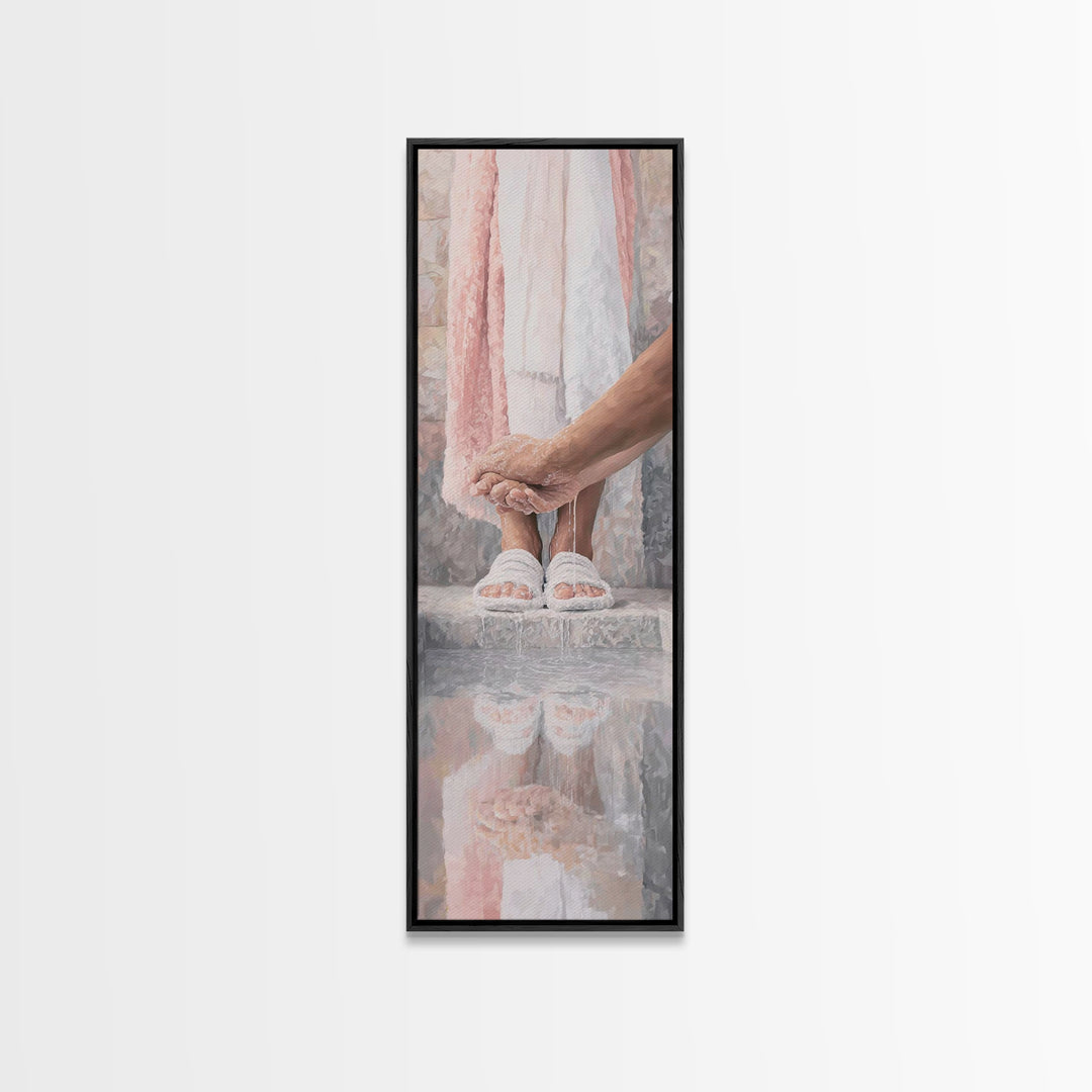 Servant Of Grace | Framed Canvas Print | Jesus Painting | Christian Wall Art | Christian Art Canvas | Christian Gift | Tall Skinny Art Prin
