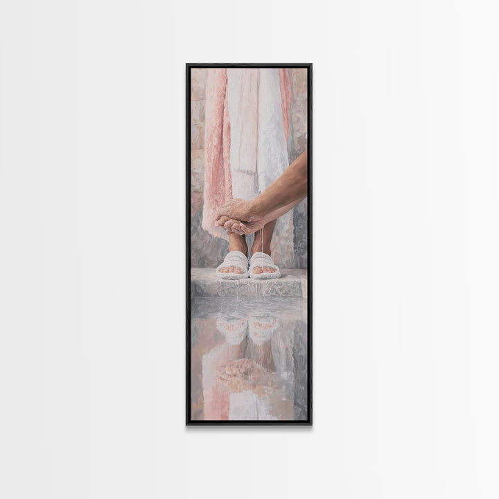 Servant Of Grace | Framed Canvas Print | Jesus Painting | Christian Wall Art | Christian Art Canvas | Christian Gift | Tall Skinny Art Prin
