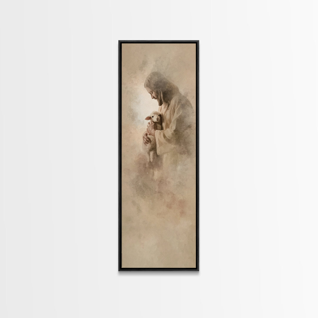 Holy Garden Prayer – Framed Canvas Print – Christian Painting – Christian Art – Skinny Art – Christian Wall Art – Christian Christmas Art