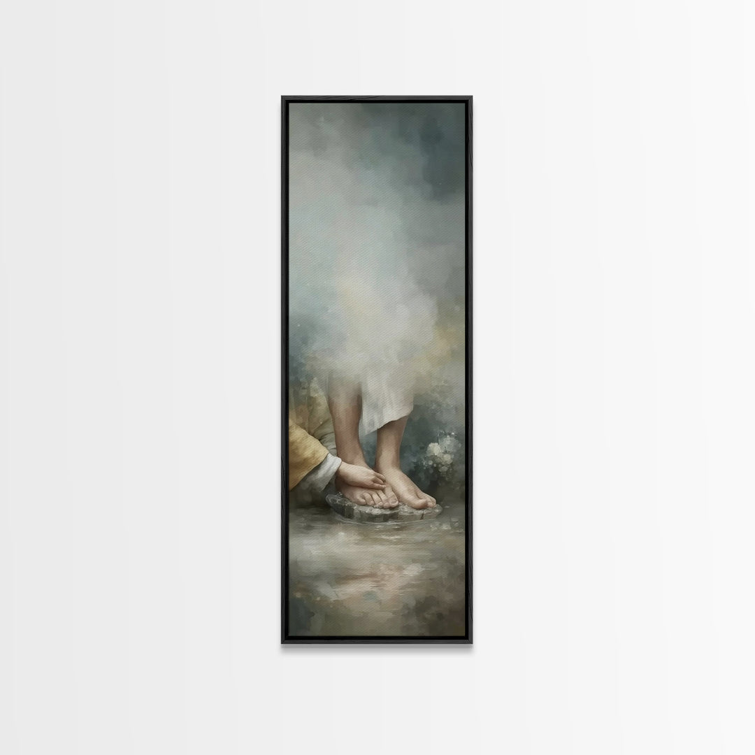 Waters Of Mercy - Framed Canvas Print - Christian Art Canvas - Christian Wall Art - Christian Gift Ideas - Jesus Painting - Narrow Art