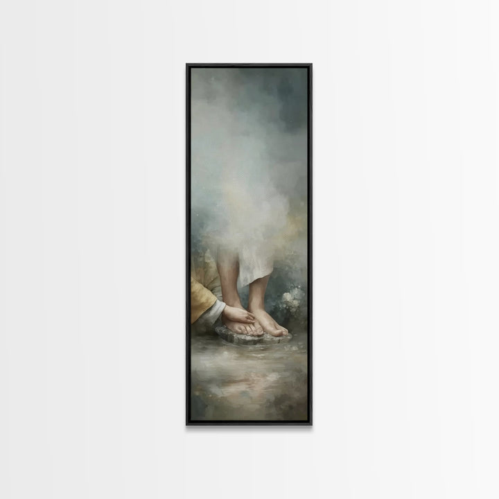 Waters Of Mercy - Framed Canvas Print - Christian Art Canvas - Christian Wall Art - Christian Gift Ideas - Jesus Painting - Narrow Art