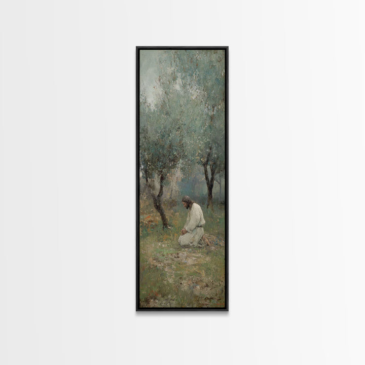 Garden Of Hope – Framed Canvas Print – Christian Art Canvas – Christian Painting – Tall Narrow Wall Art – Jesus Painting – Christian Christ
