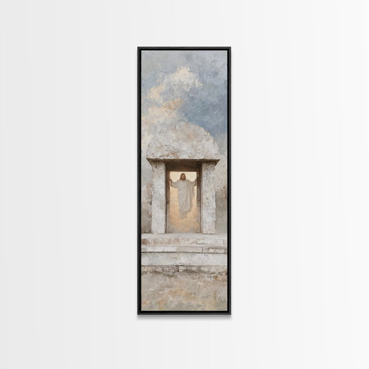 Glory At The Gate – Framed Canvas Print – Christian Art – Jesus Painting – Tall Narrow Wall Art – Christian Wall Art – Christian Art Canvas