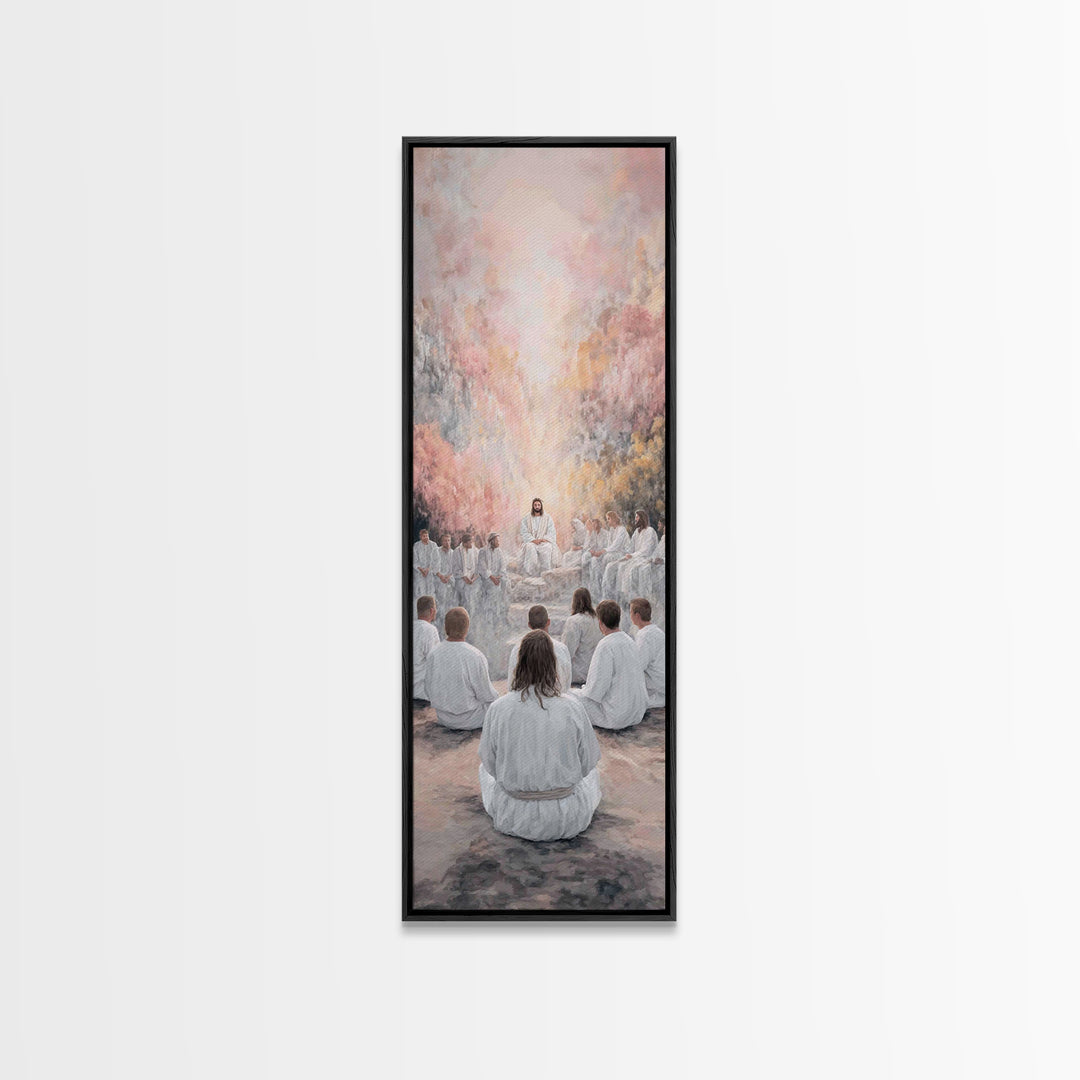 Heavenly Grove Peace - Framed Canvas Print - Narrow Art - Christian Painting - Christian Art Canvas - Christian Wall Art - Christmas Art