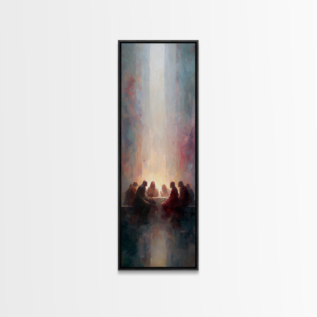 Upper Room Fire - Framed Canvas Print - Tall Narrow Wall Art - Christian Art - Jesus Painting - Christian Art Canvas - Christian Gift Ideas