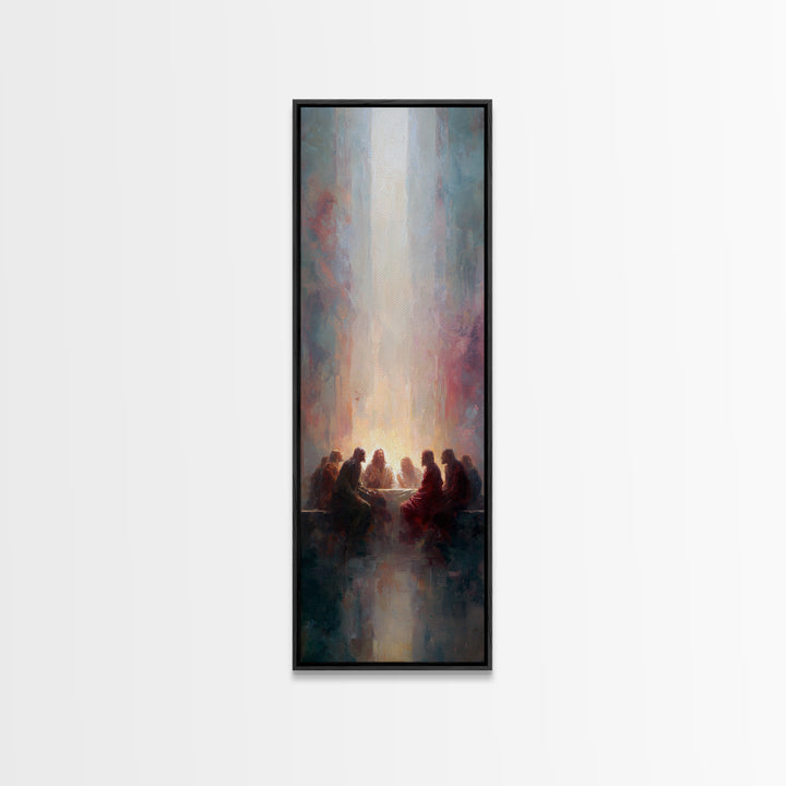 Upper Room Fire - Framed Canvas Print - Tall Narrow Wall Art - Christian Art - Jesus Painting - Christian Art Canvas - Christian Gift Ideas