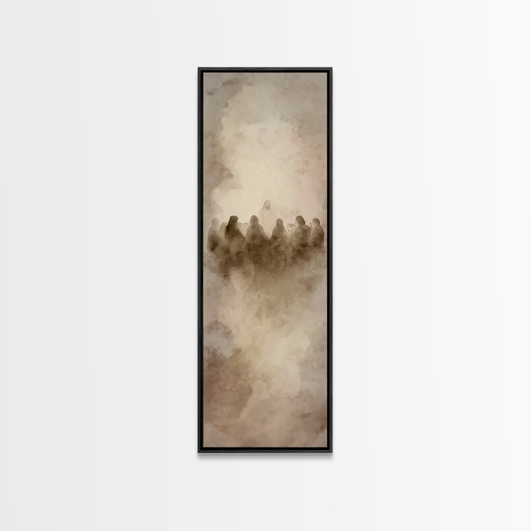 Gentle Mist Communion - Framed Canvas Print - Tall Narrow Wall Art - Christian Art - Christian Art Canvas - Christian Wall Art - Jesus Pain