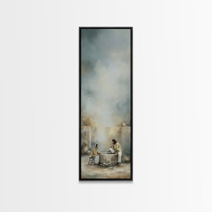 Ancient Well Grace – Framed Canvas Print – Tall Skinny Art Print – Christian Art Canvas – Christian Wall Art – Christian Painting – Christi