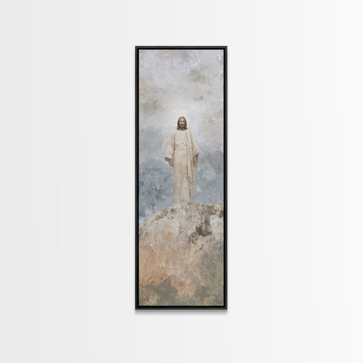 Divine Ascent Peace – Framed Canvas Print – Narrow Art – Christian Art Canvas – Jesus Painting – Christian Wall Art – Christian Christmas A