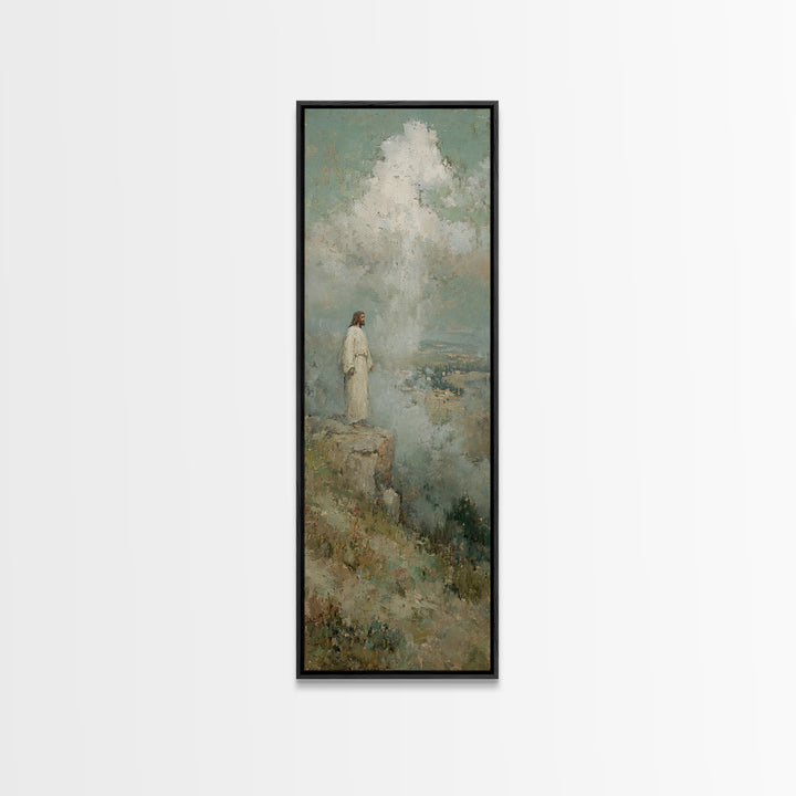 Heavenward Silence | Framed Canvas Print | Skinny Art | Christian Art Canvas | Christian Wall Art | Jesus Painting | Christmas Art