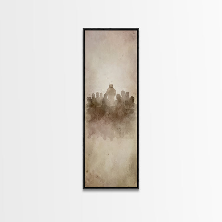 Divine Assembly, Framed Canvas Print, Tall Narrow Wall Art, Christian Wall Art, Christian Art Canvas, Jesus Painting, Christmas Art